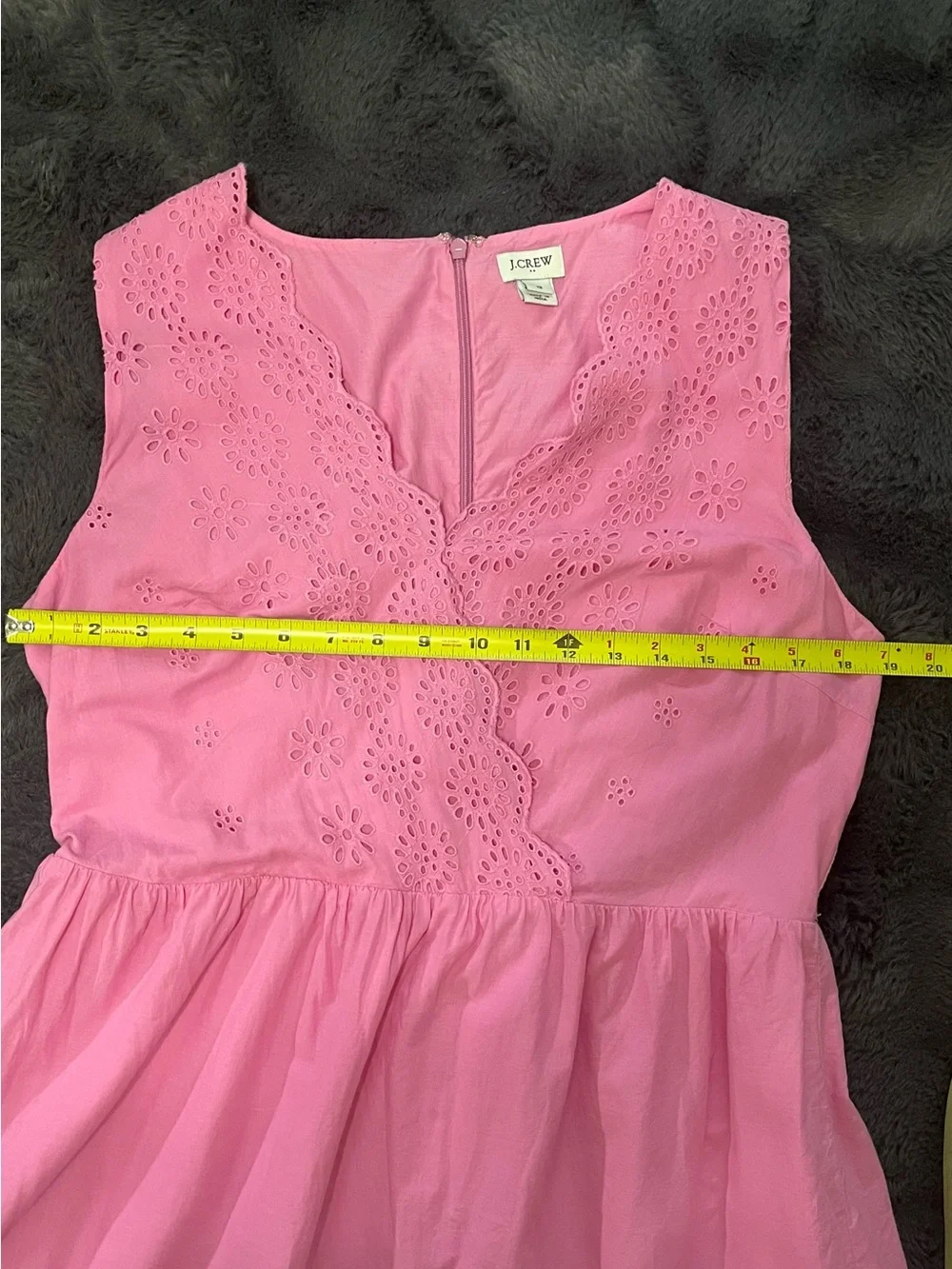 J.Crew Pink Eyelet Sleeveless Cotton Dress Size 12